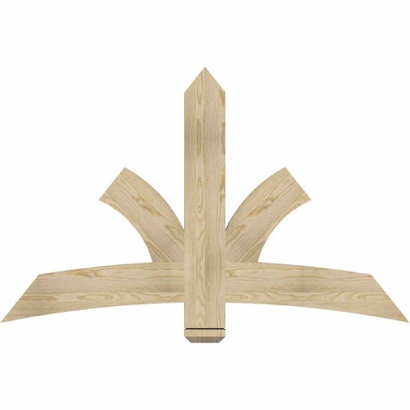 Ekena Millwork Davenport Rough Sawn Timber Gable Bracket, Douglas Fir, 60"W x 38"H x 2"D x 6"F, 15/12 Pitch GBW060X38X0206DAV00RDF